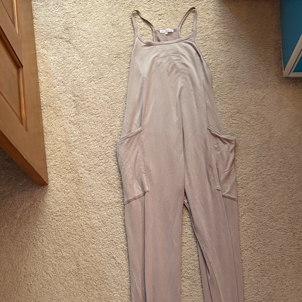 Light Taupe Womens Jumpsuit with Pockets